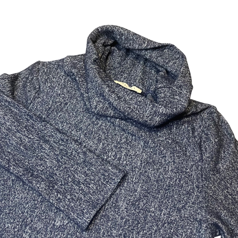 Everly Womens Knit Dress Blue Textured Funnel Neck Long Sleeve Casual Comfy